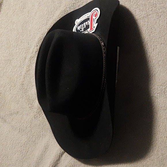 Cowboy Hat "Justin Hats" Cattleman Felt Black Hat XX 100% Wool Size 61(7 5/8) - Picture 3 of 10